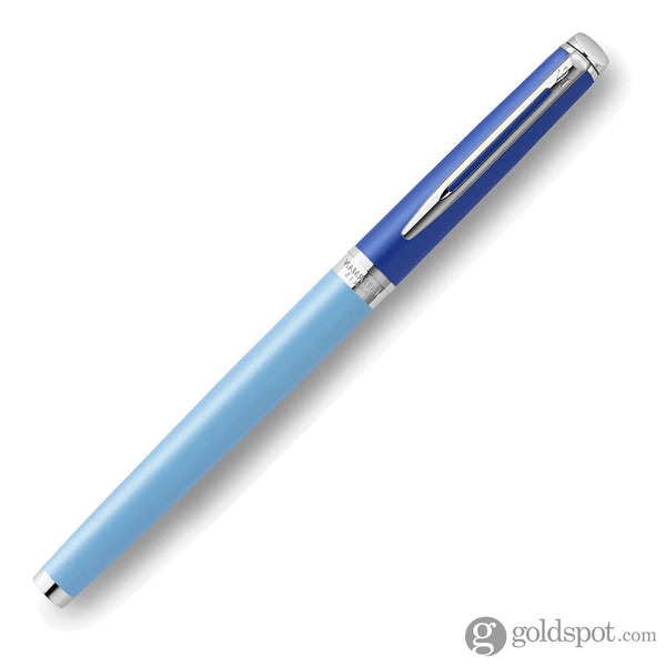 Waterman Hemisphere Colour Blocking Fountain Pen in Metal and Blue Lacquer with Chrome Trim Fountain Pen