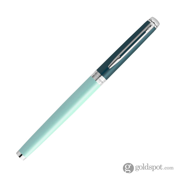 Waterman Hemisphere Colour Blocking Fountain Pen in Metal and Green Lacquer with Chrome Trim Fountain Pen