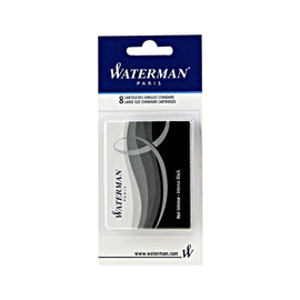 Waterman Ink Cartridges in Intense Black - Pack of 8