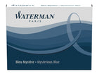 Waterman Ink Cartridges in Mysterious Blue - Pack of 8 Fountain Pen Cartridges
