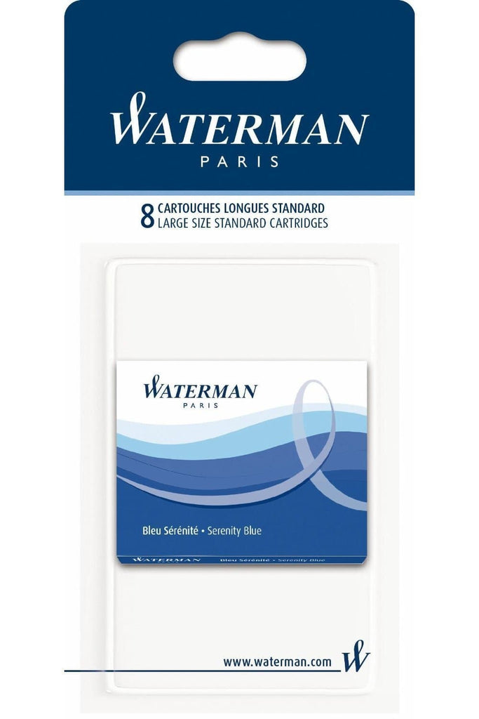 Waterman Ink Cartridges in Serenity Blue - Pack of 8 Fountain Pen Cartridges