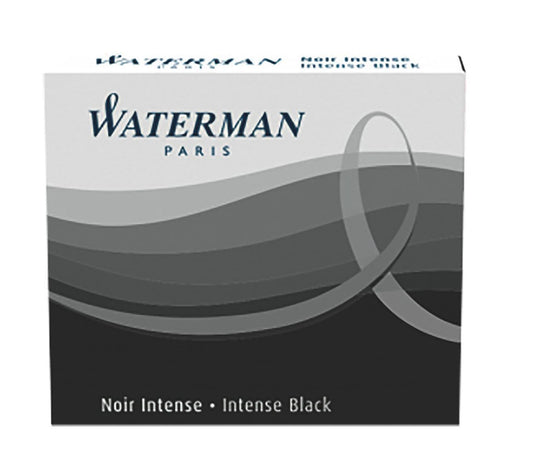 Waterman Mini Ink Cartridges in Intense Black - Pack of 6