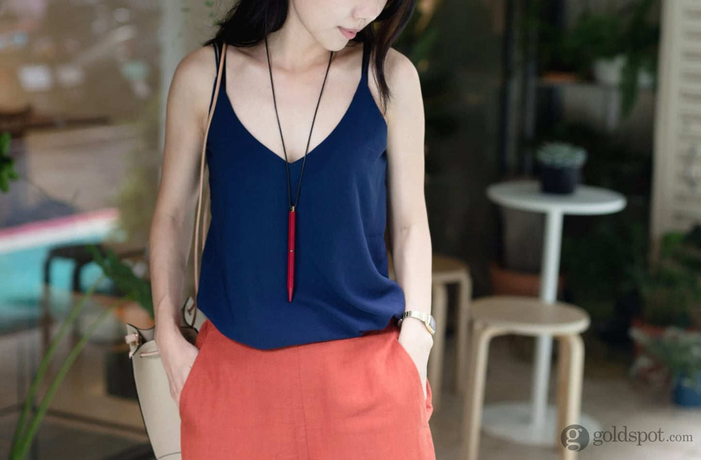 ystudio Brassing Ballpoint Pen in Red Pencil