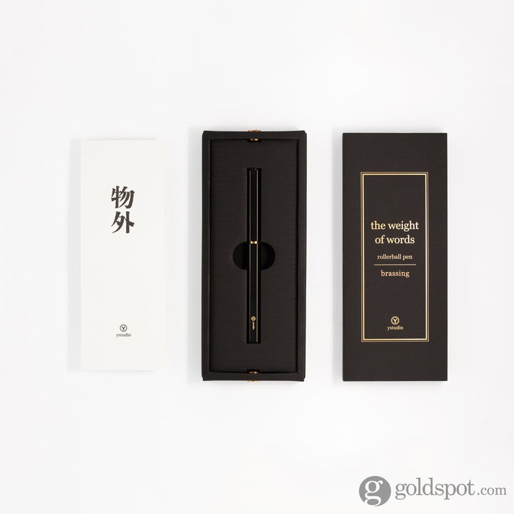 ystudio Brassing Rollerball Pen in Black Mechanical Pencil