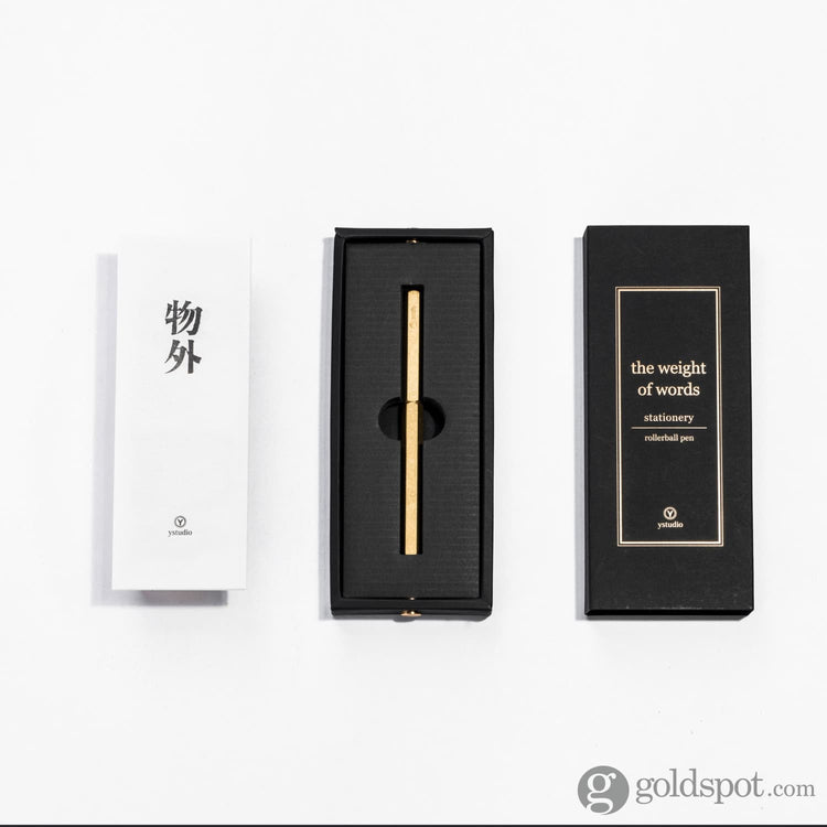 ystudio Classic Rollerball Pen in Brass Mechanical Pencil
