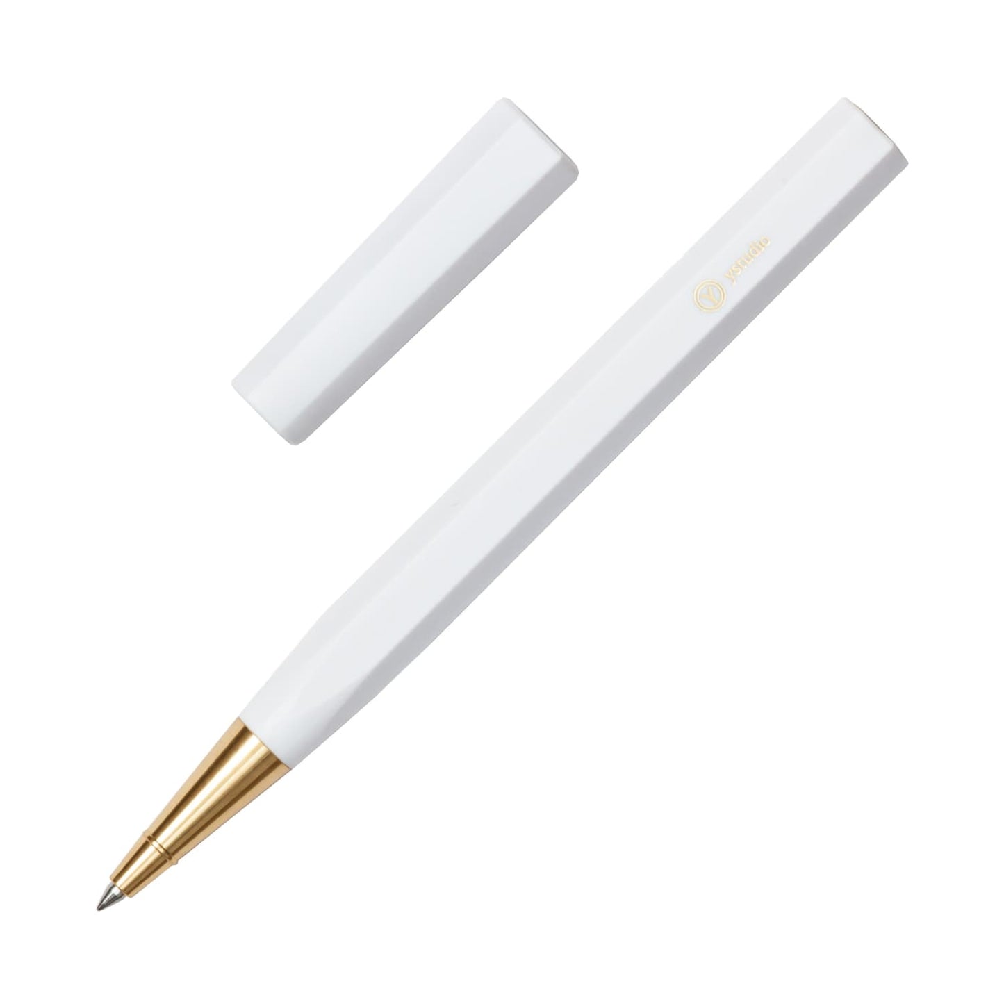 ystudio Resin Rollerball Pen in White Rollerball Pen